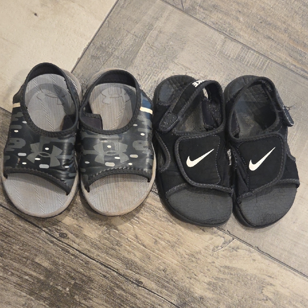 Under Armour And Nike Sandal Bundle Size 10